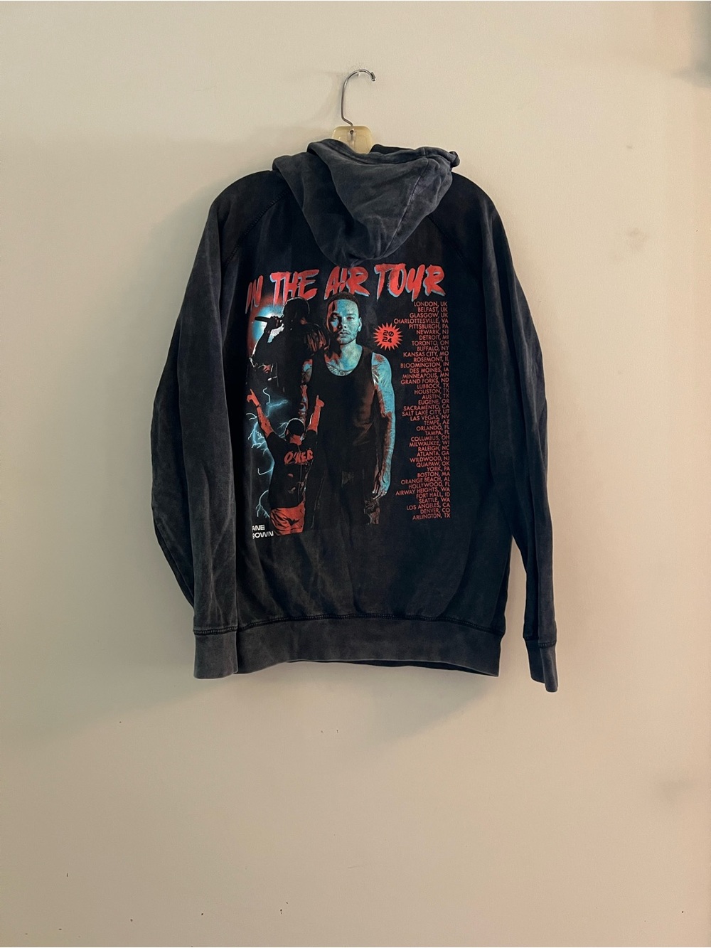 Men’s Large Black KANE BROWN Fleece Pullover Hoodie 2024 In the Air Tour MERCh